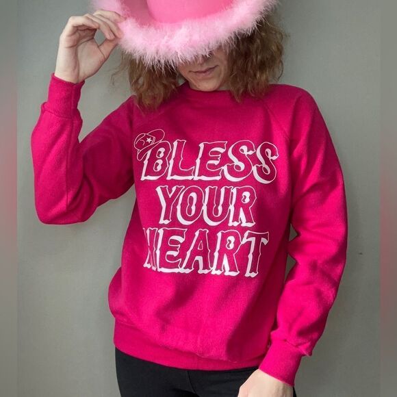 Bless Your Heart Hanes Vintage Dolly Parton Cowboy Sweatshirt Crewneck - Picture 1 of 9